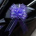 Purple snow yarn pull bow ribbon for wedding car decoration on side mirror - Purple
