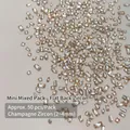Mix of 2-4mm champagne flatback cubic zirconia stones for nail art and jewelry - Champagne Mini Flatback Zircon