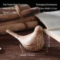 Flat tail bird ornament with rustic wood grain resin texture for home decor - Flat-tailed Bird