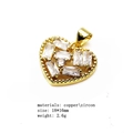 Detail of gold heart pendant with zircon inlay showing size 18x16mm and copper material - Simple Pavé Heart-Gold (Pendant Only)