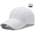 Gorra de béisbol blanca de secado rápido con perforaciones láser para máxima transpirabilidad - Ajustable / Blanco