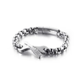 Creative men's silver box chain bracelet featuring a wrench and screwdriver tool motif - Steel (KB120171-KFC)