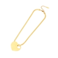 Golden double heart pendant necklace with sleek snake chain made of stainless steel - Gold Heart