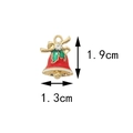Christmas bell charm in gold alloy with red enamel and rhinestone, 1.9cm x 1.3cm - 7# Bell with Rhinestone (1.3CM×1.9CM)
