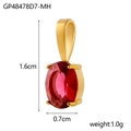 Golden pendant with oval ruby red zircon stone and birthstone dimensions 1.6cm x 0.7cm - GP48478D7-MH / Ruby Red
