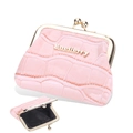 Roze portemonnee met krokodillenprint, glanzende afwerking en gouden metalen sluiting - Roze