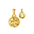 18K gold plated Libra zodiac pendant with relief scales and celestial star map design - Libra (SP343G-7)