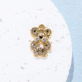 Golden bear pendant with clear rhinestones for DIY jewelry necklaces and bracelets - Rhinestone Bear / Gold