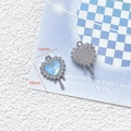 Detail of sea salt blue heart pendant with 12mm x 18mm size markings for DIY jewelry - 18# Blue Stone Heart Charm