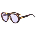 Occhiali da sole aviator vintage tartarugati con lenti viola trasparenti C8 - Montatura Demi Lenti Viola
