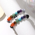 Chakra stone couple bracelet set with magnetic heart pendant and colorful beads - SY0390-1 Seven Chakra Magnetic Style