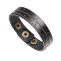 Leather bracelet with ruler scale and passion faith quote on minimalist white background - Black