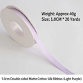 Light purple matte cotton ribbon roll 1.0cm width for gift wrapping and floral decoration - Double-sided Matte Cotton / 1.0cm Wide * 20 Yards / Light Purple