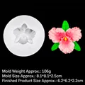 Orchid flower silicone mold with pink petal sample for DIY fondant and resin crafts - 1# Large B1094 / White/Clear