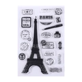 French vintage transparent silicone stamp set with Eiffel Tower and postcard motifs - No.11-Romantic Paris Theme
