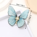 Light blue butterfly hair clip with crystal zircon and pearl pendant, 5cm size detail - Emerald