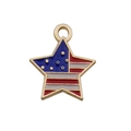 Star-shaped American flag pendant with gold metal edges and colorful enamel finish - Star Shape USA Flag