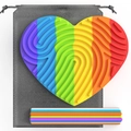 Silicone rainbow heart sensory activity board with storage bag and colorful sticks - Heart Shape--Rainbow