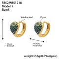 18k gold-plated stainless steel earrings with blue-green water drop zircon stones - Blue (Small)
