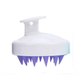 Cepillo de masaje de silicona blanco y morado para cuero cabelludo y lavado de pelo - Blanco + Púrpura