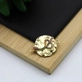 18K gold plated round snake pendant with colorful zircon stones and star details - Snake Moon Star Texture Style