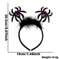 Halloween spider headband with black glitter spiders, purple gems and feathers - One Size / Glitter Spider