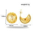 Orecchini a cerchio a C in acciaio inossidabile dorato con dettaglio a sfera - Sfera Cava d'oro
