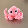 Aimant de frigo poulpe en peluche rose avec grands yeux pailletés et tentacules doux - Poulpe Rose