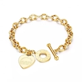 Gold Color Heart Toggle Bracelet