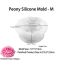 Mittlere Pfingstrosen-Silikonform für DIY-Kerzen und Seifen mit Maßangaben - Pfingstrose-Mittel