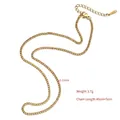2.2mm wide golden stainless steel flat curb chain necklace with 40+5cm length - LT008-Gold Cuban Link Chain