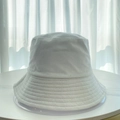 Close-up of white terry cloth fabric texture on a minimalist bucket hat surface - M (56-58cm) / White