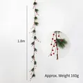 Artificial 1.8m Christmas garland with pine needles and red berries weighing 160g - 1.8m Pine Needle Red Berry Vine
