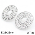 Orecchini ovali intrecciati in acciaio inossidabile argento per donna, misura 28x25 mm - Colore Acciaio (KE114549-KFC)