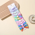 5-pack baby girl hair bows with unicorn and rainbow patterns on grosgrain ribbon - Style 5