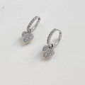 Silver heart pendant hoop earrings with clear cubic zirconia in a split-wear design - Silver (PDE1429)