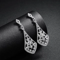 Elegante zilveren holle traanvormige strass oorbellen voor bruidssieraden en bruiloft - Zilver