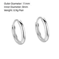 Minimalist S925 sterling silver hoop earrings with 11mm outer and 8mm inner diameter - 11mm / Silver