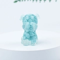 Miniature blue Schnauzer dog ornament made of crystal resin for home decor - 32 Enhanced Turquoise