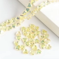 Translucent pale yellow heart glass beads for DIY necklaces and handmade jewelry - Bright Crystal