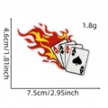 Embroidered Ace of Spades poker patch with flame design and measurement dimensions - Style 1 (Flame Ace of Spades)