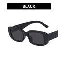 Classic vintage black rectangular sunglasses with thick frames and dark lenses - Bright Black / Gray
