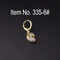 Gold shell earring charm with colorful zircon stones and sparkling white crystals - Conch Style (HSPJ335-6#)