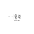 Silver wide hoop earrings 18.9mm high and 4.7mm wide with polished metal finish - EH744 Silver Small Hoops