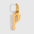 Gothic style letter P pendant in polished gold finish for personalized jewelry DIY - Letter P / Gold