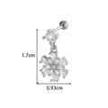 Silver snowflake flower ear stud with cubic zirconia and screw back, 0.93cm width - Snowflake Pendant (0181-3#) / Silver
