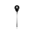 Single black silicone pasta server with hollow stainless steel handle for non-stick cookware - Spaghetti Server / Black