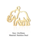Golden elephant pendant in stainless steel for DIY jewelry, size 16x20mm - Gold Hollow Elephant (5Pcs/Pack)
