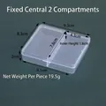 Transparent PP plastic storage box with 2 fixed compartments for beads and small parts - Fixed Medium 2 Compartments/9.3x8.3x2cm