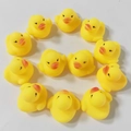 Set of 12 classic yellow rubber duck bath toys for babies in a circular layout - Yellow Duck